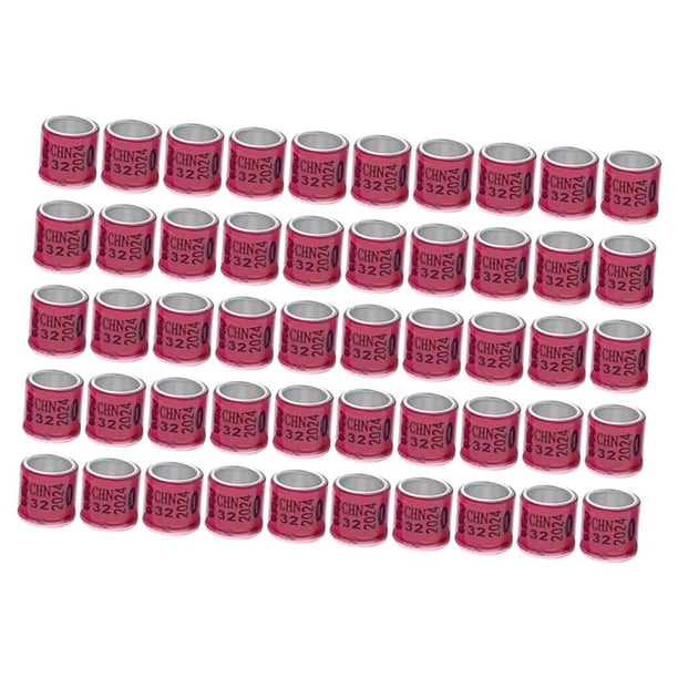 50 Uds 2024 anillos para patas de palomas de carreras, bandas para pies de palomas y pájaros para loros, pinzones, pollos, aves de corral pequeñas, to , Rosado