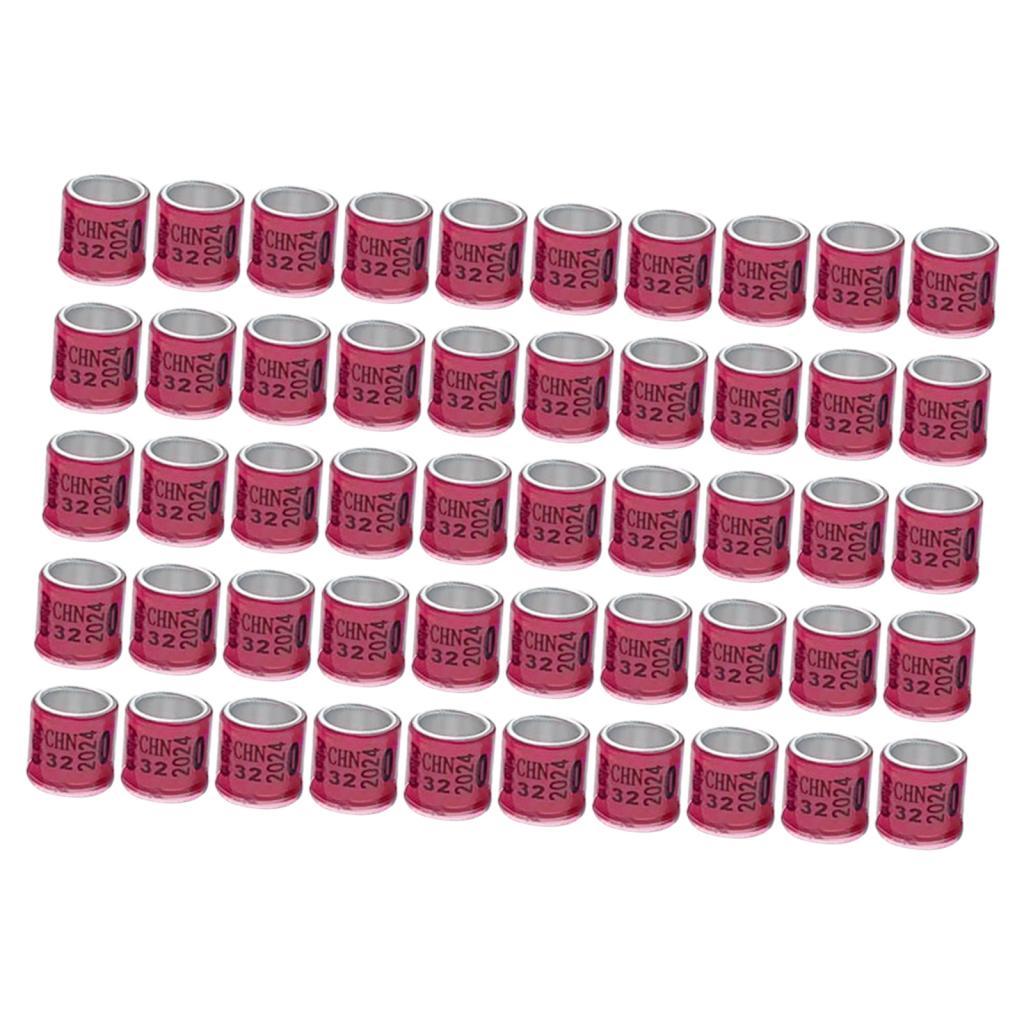 Magideal - 50 Uds 2024 Anillos Para Patas De Palomas De Carreras, Bandas Para Pies De Palomas Y Pájaros Para Loros, Pinzones, Pollos, Aves De Corral Pequeñas, To , Rosado