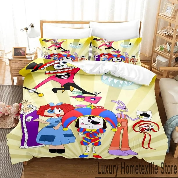 3D Print Cartoon Amazing Digital Circus Bedding Set Boys Girls Twin Queen King Size Duvet Cover Pillowcase Bed boys Adult