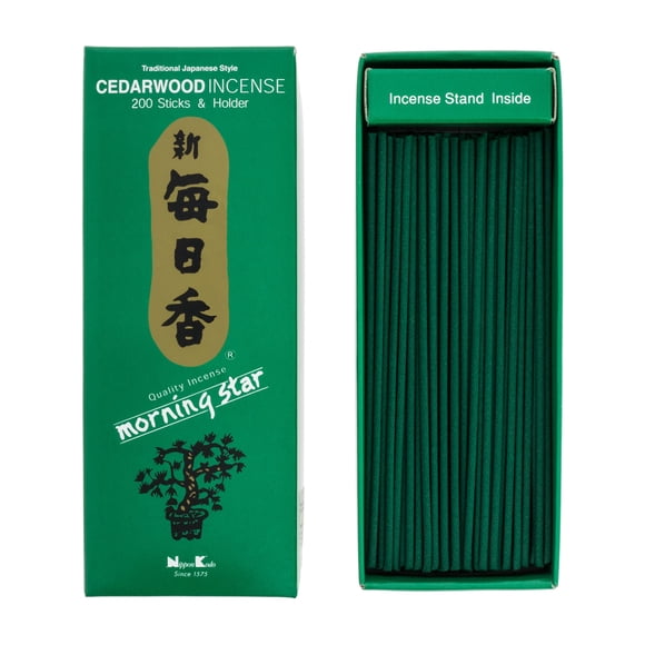 Incienso Morning Star, madera de cedro, 200 varillas, Nippon Kodo