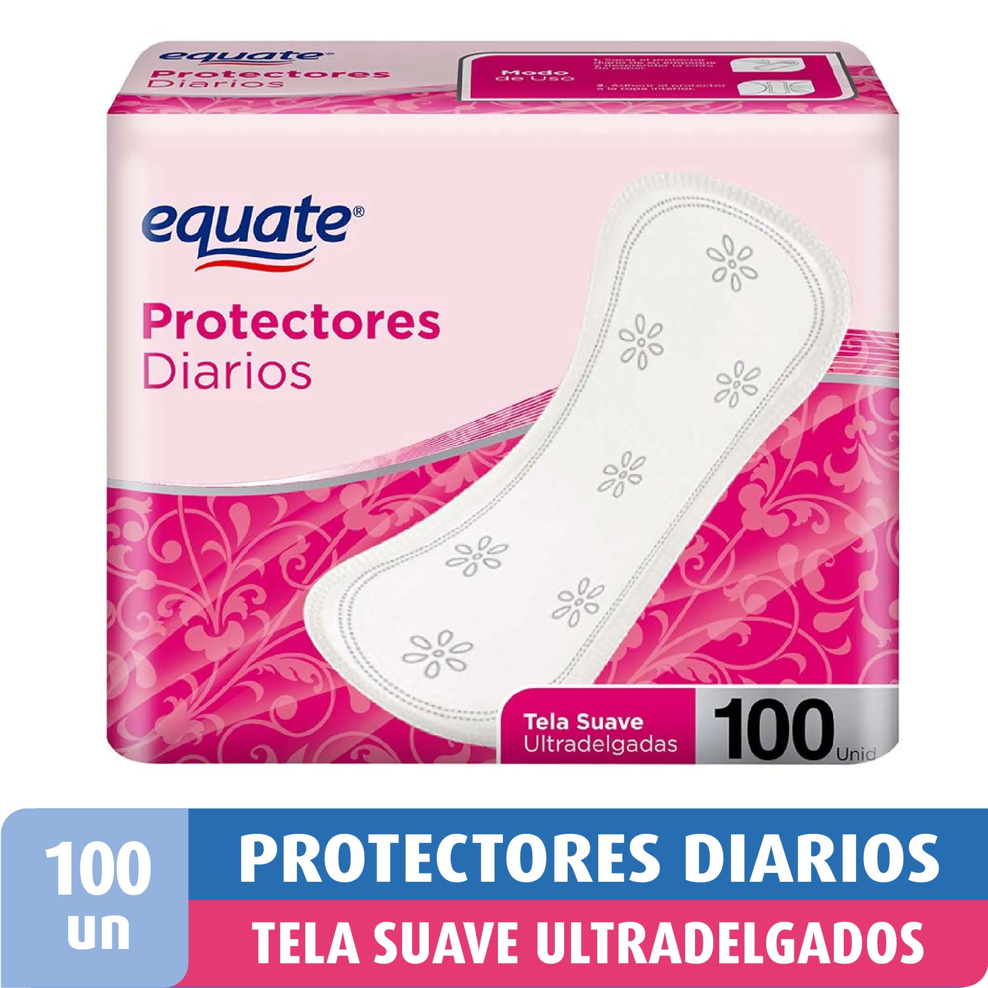Protectores Diarios Ultradelgados 100 Un Equate