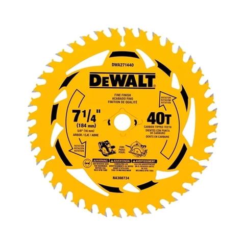 Disco De Sierra 7-1/4''X 5/8'' 40 Dientes - Dewalt Dwa271440