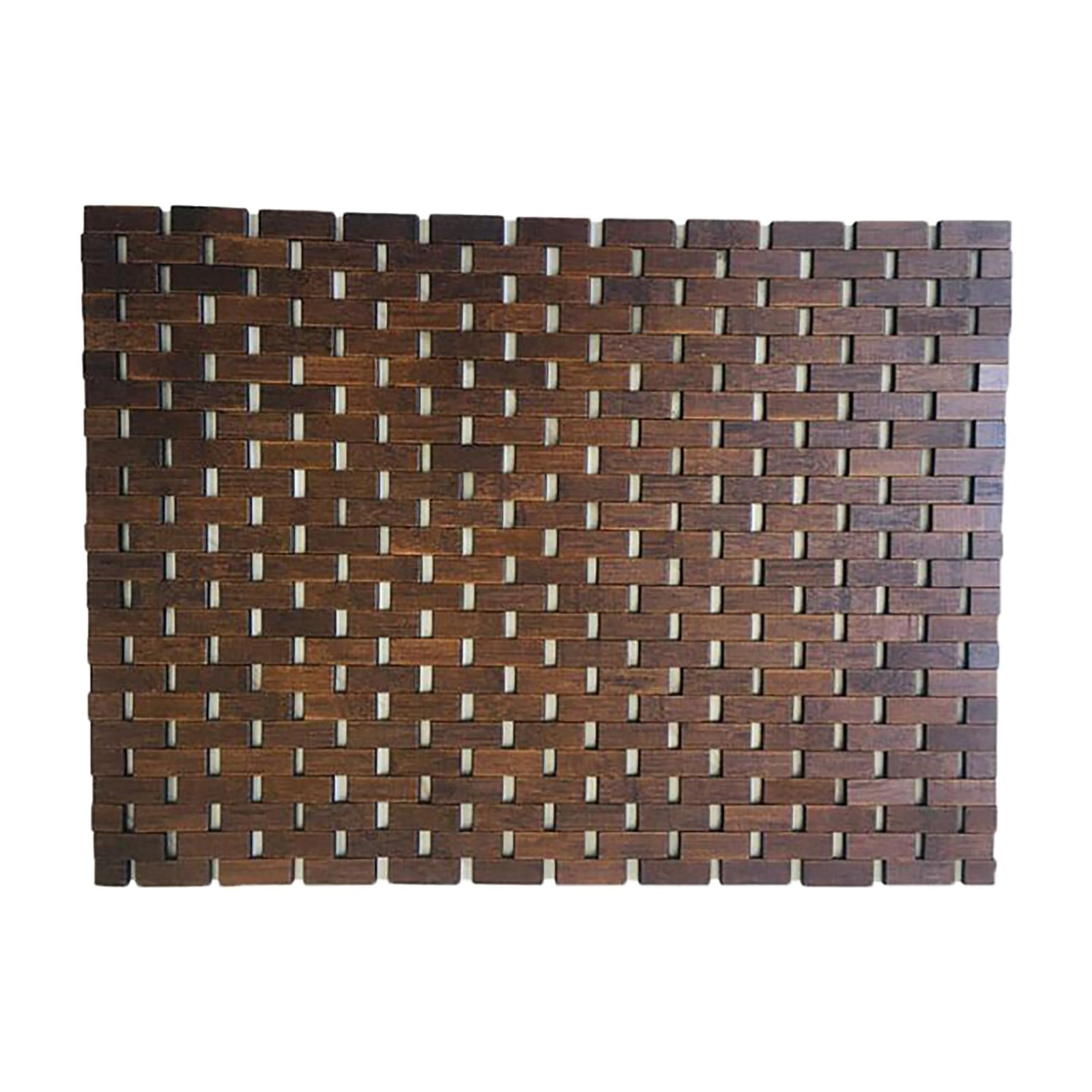 Bothyi - Alfombrilla De Baño Alfombrilla De Baño Antideslizante Alfombrilla De Piso Ducha De Madera De Bambú Spa Alfombra De Piso Para El Hogar Marrón