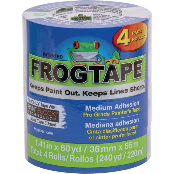 Cinta adhesiva Shurtape FrogTape, paquete de 4 unidades, 3,6 cm x 55 m