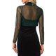 thumbnail image 3 of Chaqueta de Satén para Vestidos de Noche de Mujer Malla Formal Cubierta Abierta Frontal Manga Larga Bolero Corto XL Verde Oscuro, 3 of 6