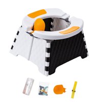 Magideal - Asiento De Entrenamiento Para Orinal Plegable Portátil Para Niños Y Niñas, Fácil De Transportar, Para Interiores Y Exteriores, Múltiples Funciones, Blanco
