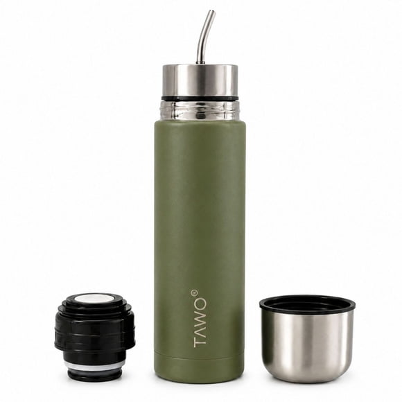 TERMO MATE AUTOCEBANTE TAWO 3 EN 1 ACERO INOX 750ML H100007 VERDE