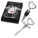 thumbnail image 1 of Juego de 1 par de tapones y sacacorchos para botellas de vino con forma de corazón de plata, ideal como recuerdo o recuerdo de boda., 1 of 8