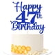 thumbnail image 1 of Decoración para tartas Kaoenla Happy 47th Birthday 47 años con purpurina azul, 1 of 8