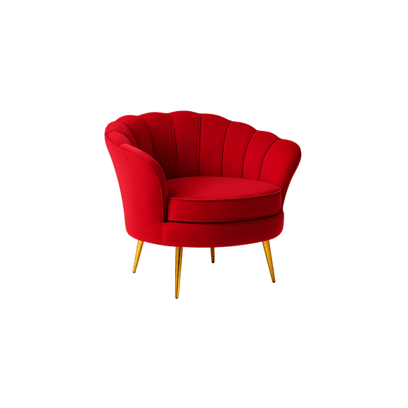 Poltrona Shell 1 Cuerpo Rojo gold