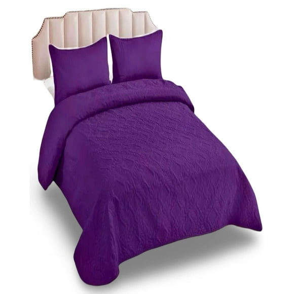 Cubrecama Quilt Elegante Verano 2 Plaza Violeta