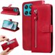 thumbnail image 1 of Funda tipo cartera para Motorola Moto G57/G57 Power 5G con bolsillo con cremallera y ranuras para tarjetas – Función de soporte Rojo, 1 of 5