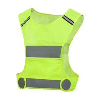 Magideal - Chaleco De Seguridad Reflectante De Visibilidad De Malla Tiras Reflectantes Transpirables Amarillas Unisex Para Topógrafo Trabajo De Tráfico Road , M 44Cm