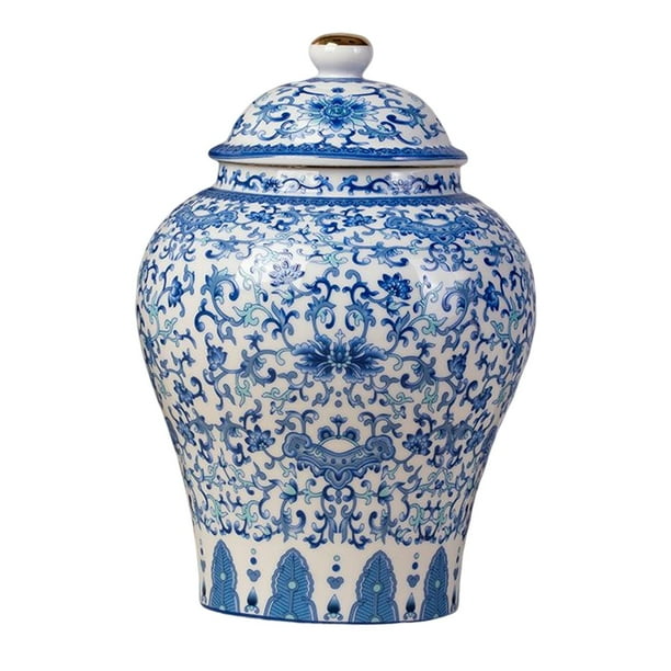 Tarro de Jengibre de Cerámica Arreglo Floral Florero Tarro Almacenamiento de Té Hecho a Mano para La Decoración Del Hogar de La Sala de Estar , estilo D