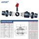 thumbnail image 5 of Válvula esférica AIPOR Union de 1-1/4", puerto completo, UPVC, 230 PSI, paquete de 2, 5 of 7