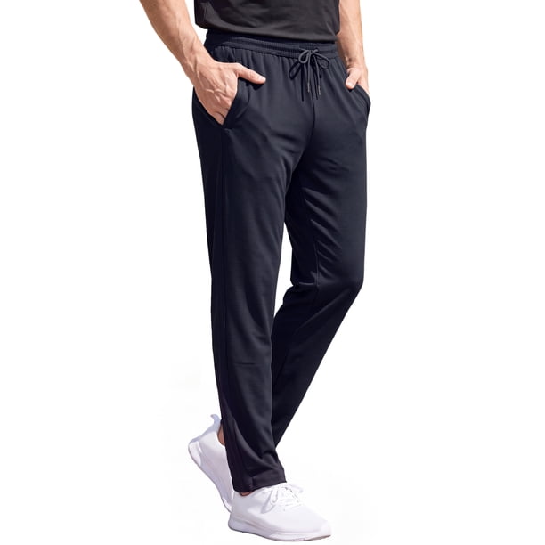 INSPIRE CHIC Pantalones de chándal ligeros para hombre con bolsillos con cremallera para correr y gimnasio, S Azul Marino