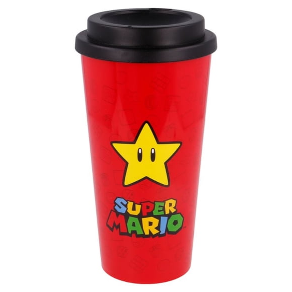 MUG CAFE DOBLE PARED SUPER MARIO 520ML.