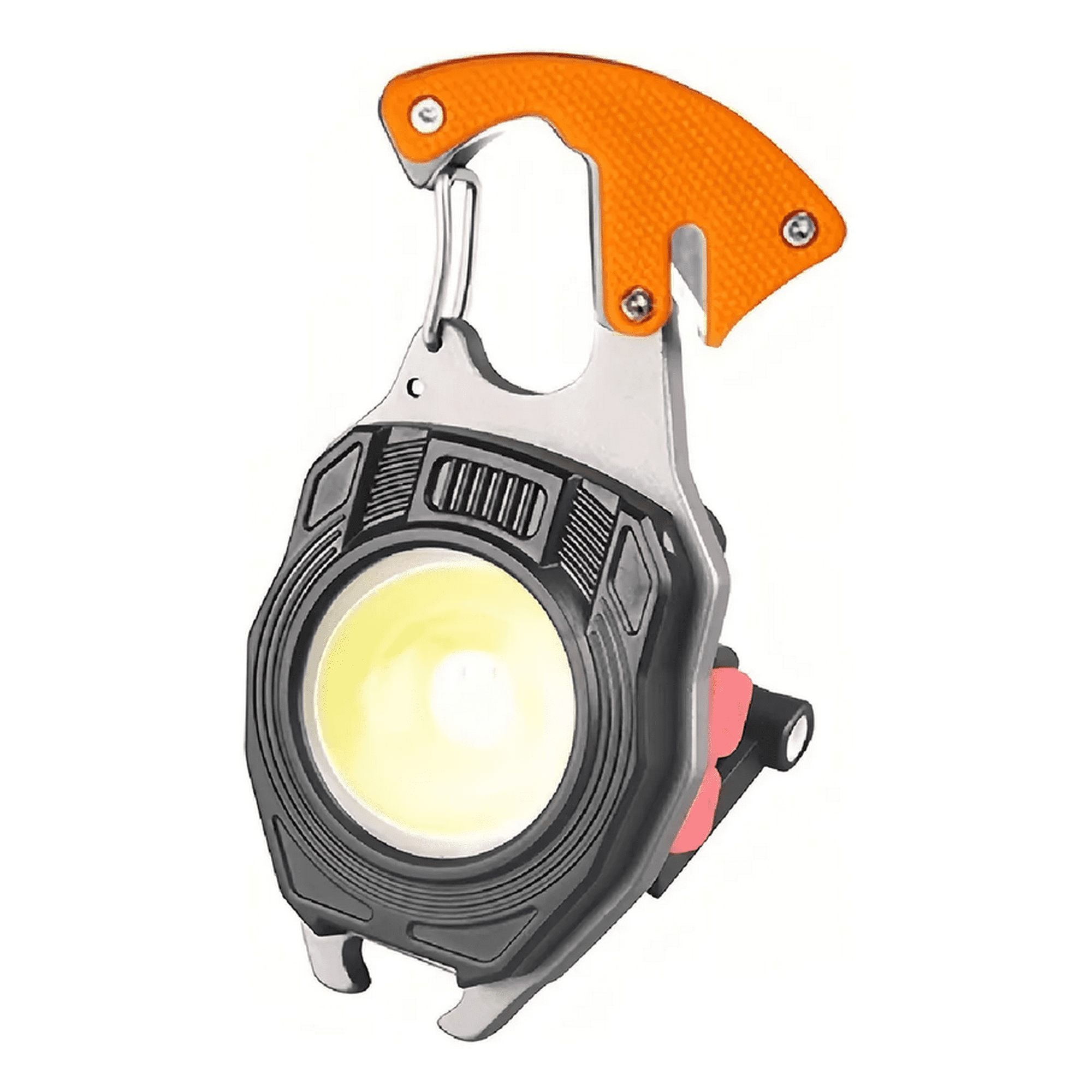 Genérico - Mini Linterna Llavero Led Recargable Usb Imantado Encendedor Linterna Naranja Luz Blanca