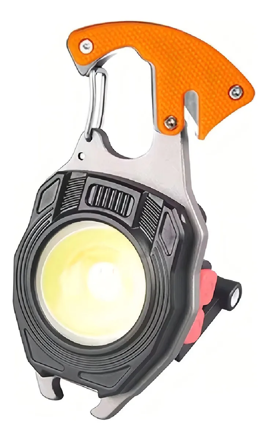 Genérico - Mini Linterna Llavero Led Recargable Usb Imantado Encendedor Linterna Naranja Luz Blanca