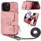 thumbnail image 1 of Funda Tipo Cartera con Correa Cruzada para iPhone 13 Pro Max Protección Contra Golpes Rosa, 1 of 5