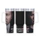 thumbnail image 1 of House of Cards Vaso aislado de acero inoxidable con asa, diseño temático, regalo para familia, amigos y fans; incluye pajita y encaja en el portavasos estándar, 40 oz, 1 of 6