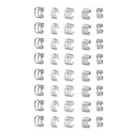 Magideal - 40 Piezas De Cuentas De Puños De Metal Mechones De Temor De Apertura De Moda Ajustables Trenzado De Cabello Para La Decoración De La Barba Plateado