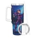 thumbnail image 3 of Cazadores de Trolls Vaso aislado de acero inoxidable con asa, diseño temático, regalo para familia, amigos y fans; incluye pajita y encaja en el portavasos estándar, 40 oz, 3 of 6