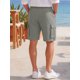 thumbnail image 3 of INSPIRE CHIC Pantalones Cortos de Lino para Hombre de Verano con Cintura de Cordón, Ajuste Relajado, Bolsillos de Carga, Playa, Talla S, Gris Oscuro, 3 of 5