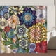 thumbnail image 2 of 1/3/4pcs Bathroom Sets Rugs Shower Curtain, Boho Floral Pattern Polyester Shower Curtain, Comes With 12 Plastic Hooks, Non-Slip Bathroom Rug, Toilet U-Shape Mat, Toilet Lid Cover Pad, Bathroom Decor, 2 of 5