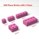 thumbnail image 2 of Paquete Surtido A Granel De 300 Piezas Ladrillos Rosas De 5 Tamaños Compatibles Con Piezas De Lego, 2 of 7