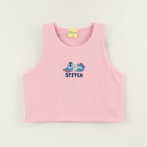 Polera Sin Manga Niña Rosa Peto Lilo & Stitch Disney