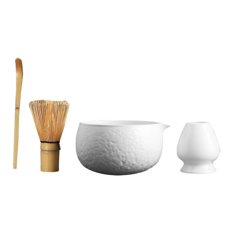 Bothyi - 4X Juego De Batidores Matcha Accesorio De Ceremonia Retro Matcha Para Mesa Navideña Oficina Blanco