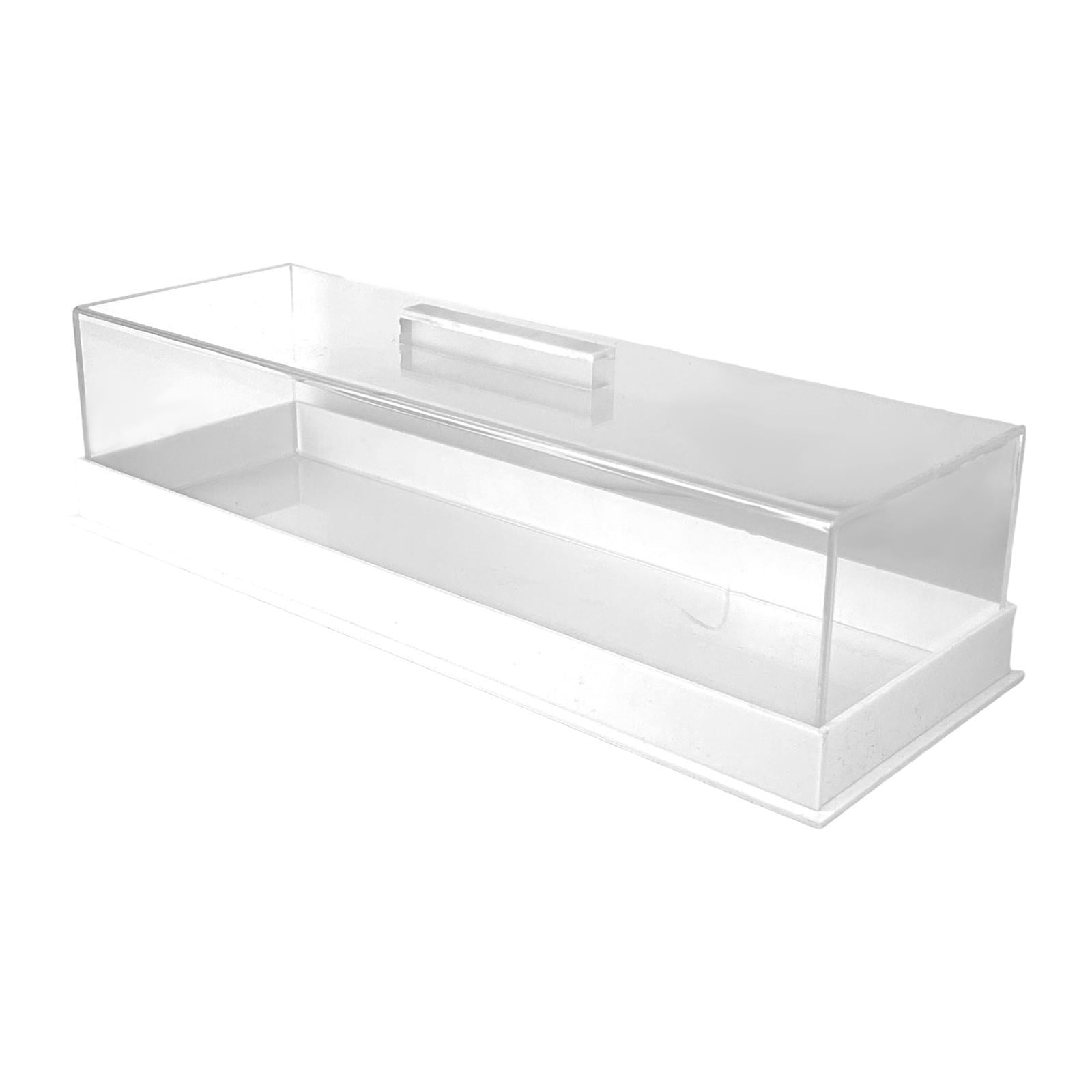 Magideal - Expositor De Repostería Acrílico Con Tapa Transparente Bandeja Rectangular Para Postres Plato De Pastel Con Cubierta Soporte Para Exhibición De Dulces Blanco