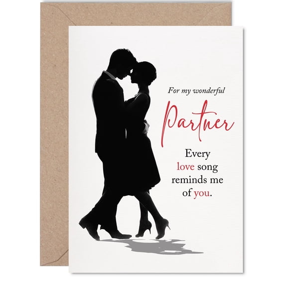 Tarjeta de felicitación Giftzie Partner Anniversary Every Love Song