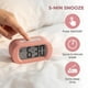 thumbnail image 4 of REGALWOVEN Reloj Despertador Digital Ovalado para Dormitorio, Alarmas con Pantalla de Números Grandes, Alarma Ajustable con Repetición Rosa, 4 of 7
