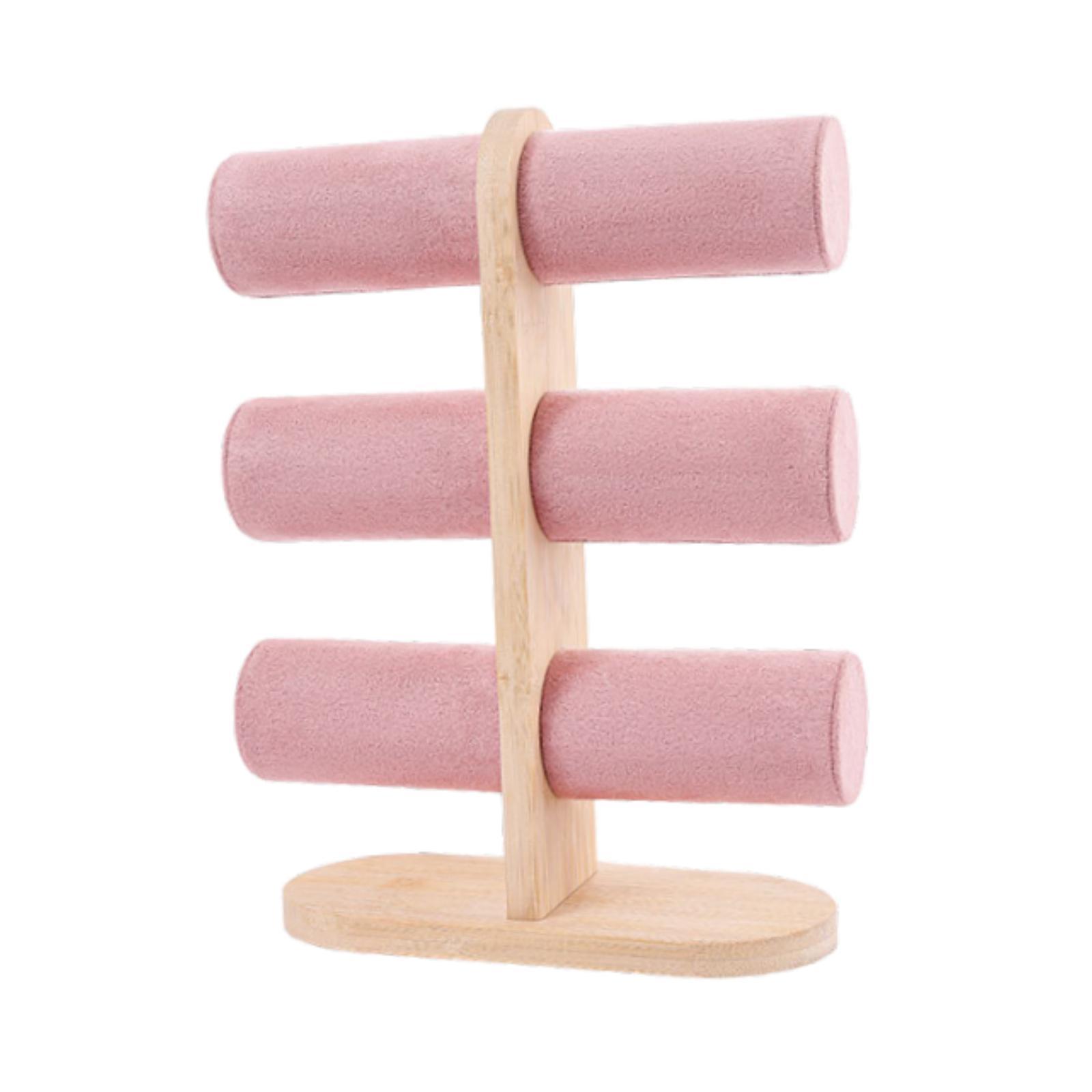 Magideal - Soporte De Exhibición De Reloj Estable De 3 Niveles, Soporte De Pulsera, Organización De Regalo Elegante, Soporte De Reloj, Almacenamiento De Joyería Rosa