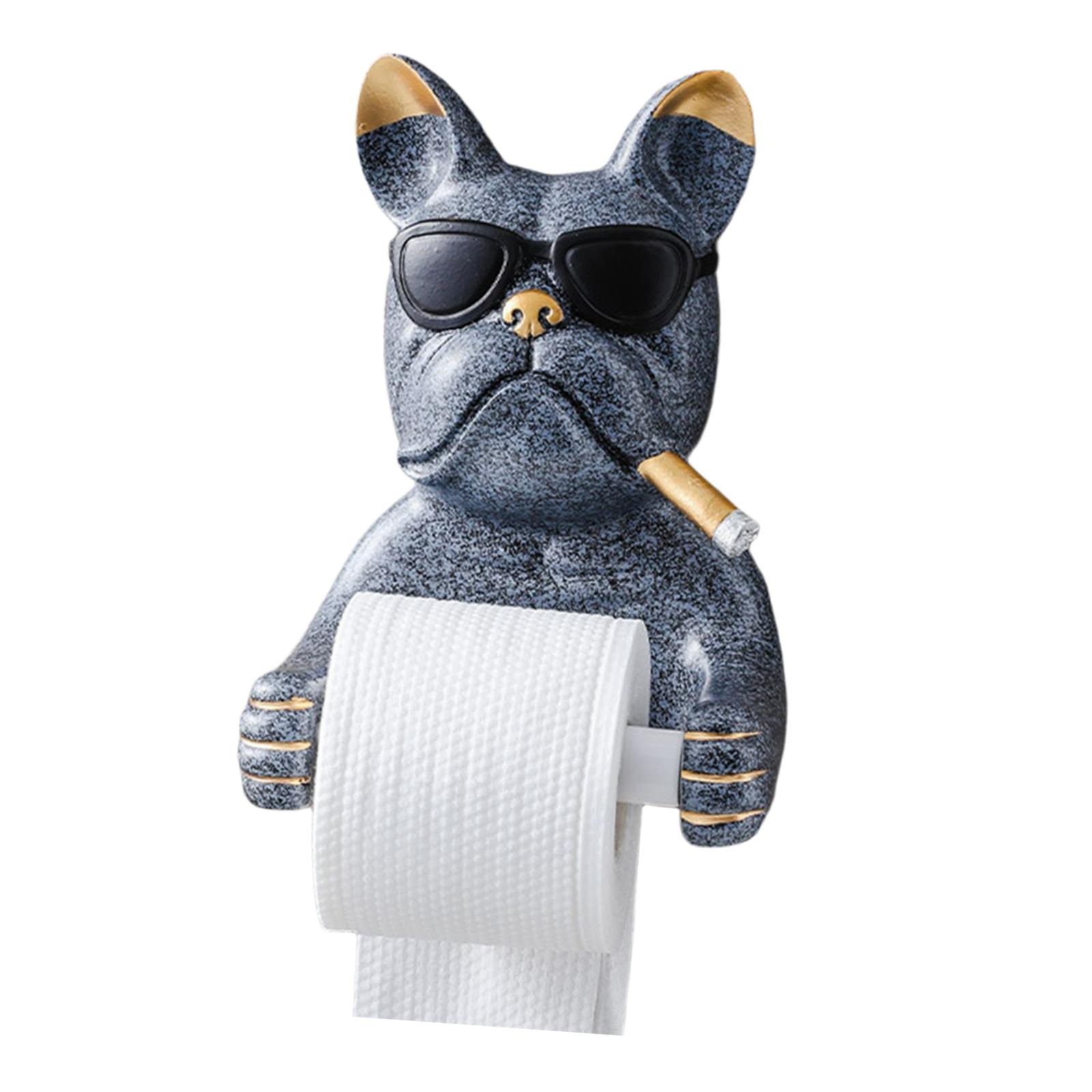 Bothyi - Portarrollos De Papel Higiénico Figura De Perro Portarrollos De Papel Para Decoración De Baño Gris