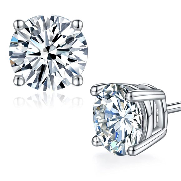 Aretes TOPFOOK 5 mm Moissanite en Plata 925