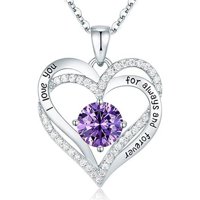 Collar Heshpaws Love Pendant Birthstone Zirconia Plata