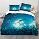 thumbnail image 2 of Juego de ropa de cama de funda nórdica de poliéster con estampado de tiburón: Suave y cómodo para el dormitorio, 2 of 3