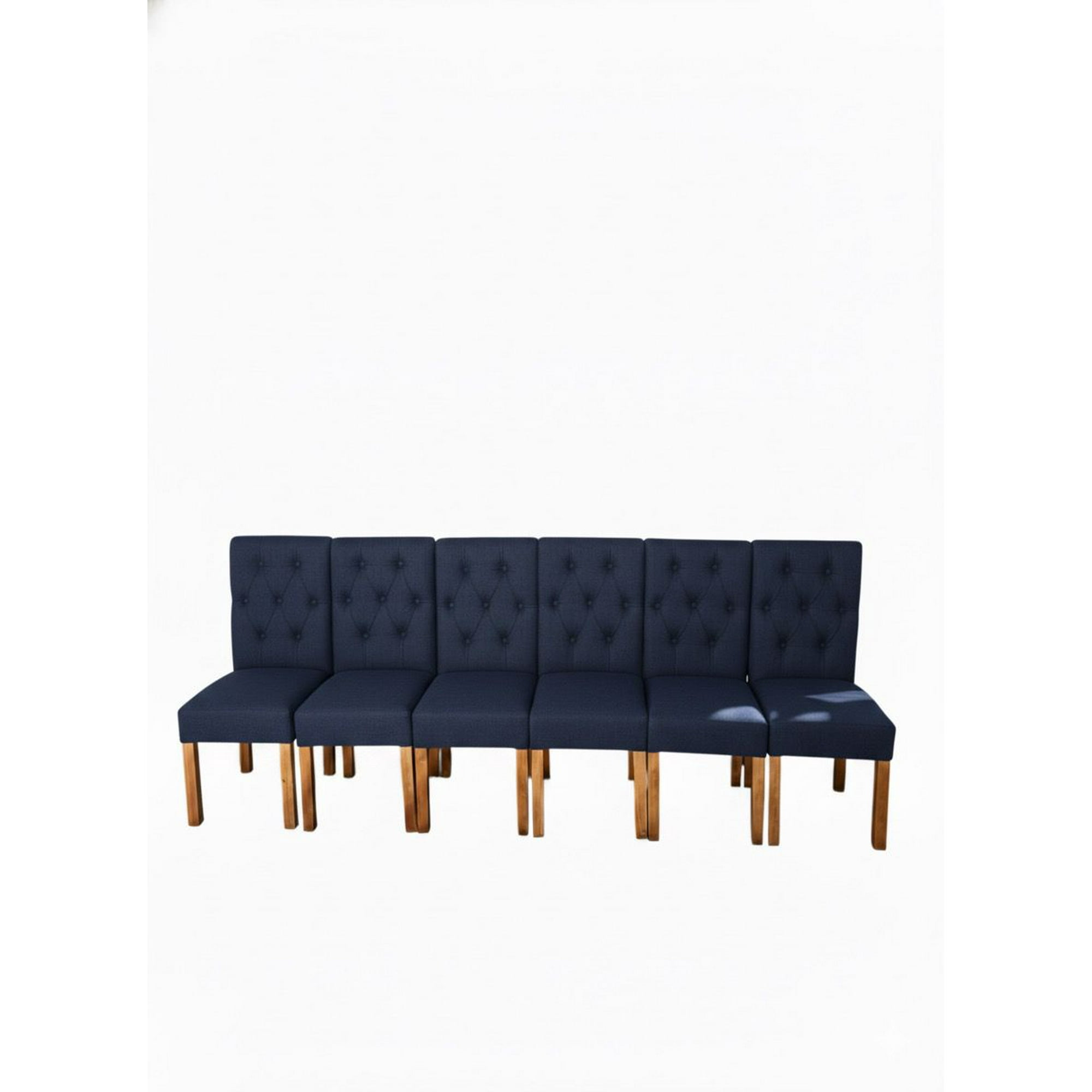 Vitelio - Pack 6 Sillas De Comedor De Madera Capitonés