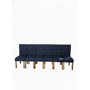 Vitelio - Pack 6 Sillas De Comedor De Madera Capitonés