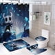thumbnail image 1 of Hollow Knight-theme 4-Piece Shower Curtain Set with Rugs, Waterproof Bathroom Decor Set Includes Bath Mat, U-Shaped Rug, Toilet Lid Cover and Curtain with Hooks, 1 of 6