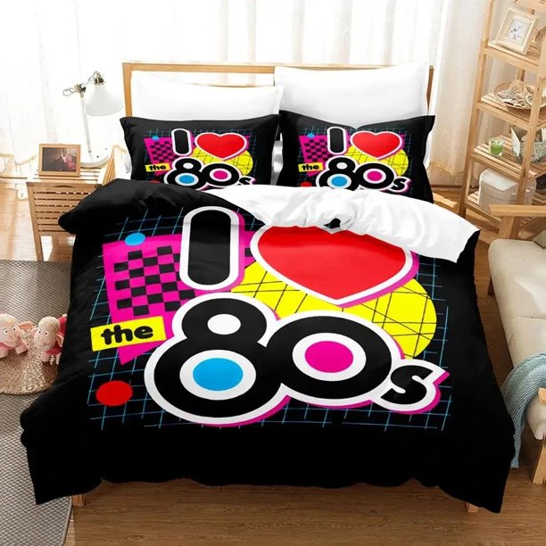TV series I Love The 80s Logo Bedding Set Duvet Cover Bed Set Quilt Cover Pillowcase Comforter king Queen Size Boys Adult