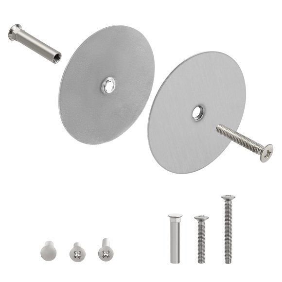 Placa cubreagujeros para puerta Naubea de 6,6 cm, níquel satinado cepillado
