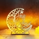 thumbnail image 1 of 3D Wooden Handmade Moon Star LED Lights - Perfect Ramadan Kareem Ornament for Muslims, Eid Crafts, Home Decor & Themed Parties, 1 of 5