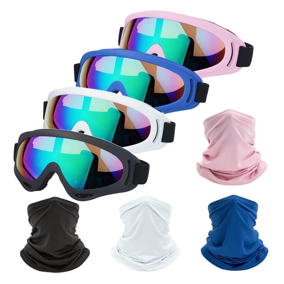 Gafas de Moto LJDJ Pack de 4 + Pañuelo Bandana