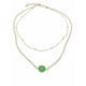 thumbnail image 1 of Gargantilla Doble Piedra Verde Multicapa Sutil Minimalista colgante, 1 of 3