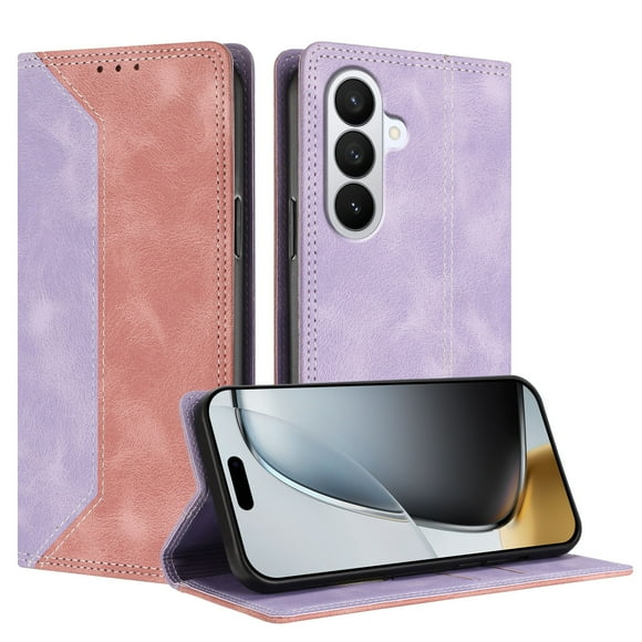 Funda FOXDOCK para Samsung Galaxy S26 Plus de Cuero Premium Bicolor con Ranuras RFID, Carcasa Tipo Billetera Antigolpes y Soporte Plegable