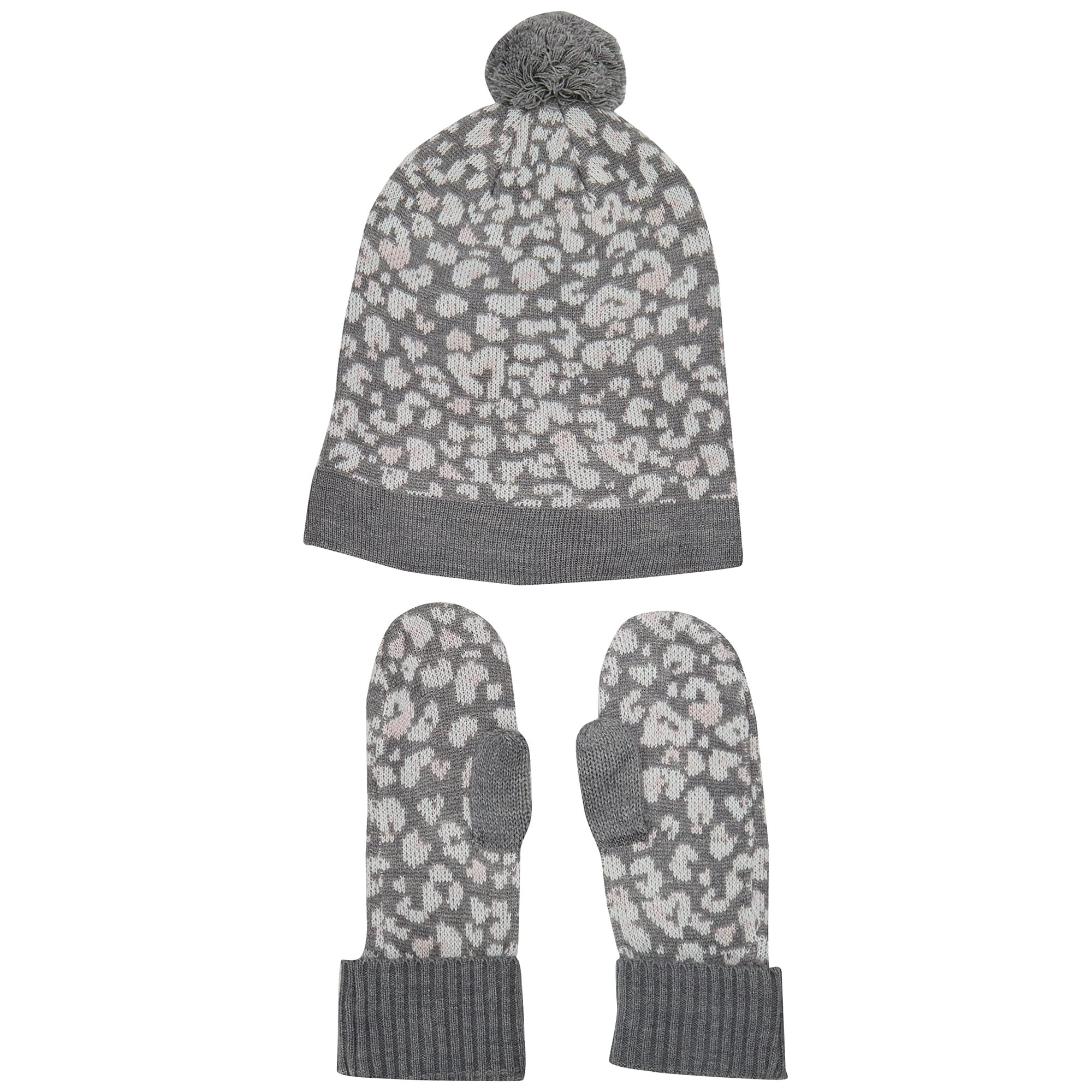 Set De Gorro Y Guantes Tommy Hilfiger Para Niñas, Gris Jaspeado Claro